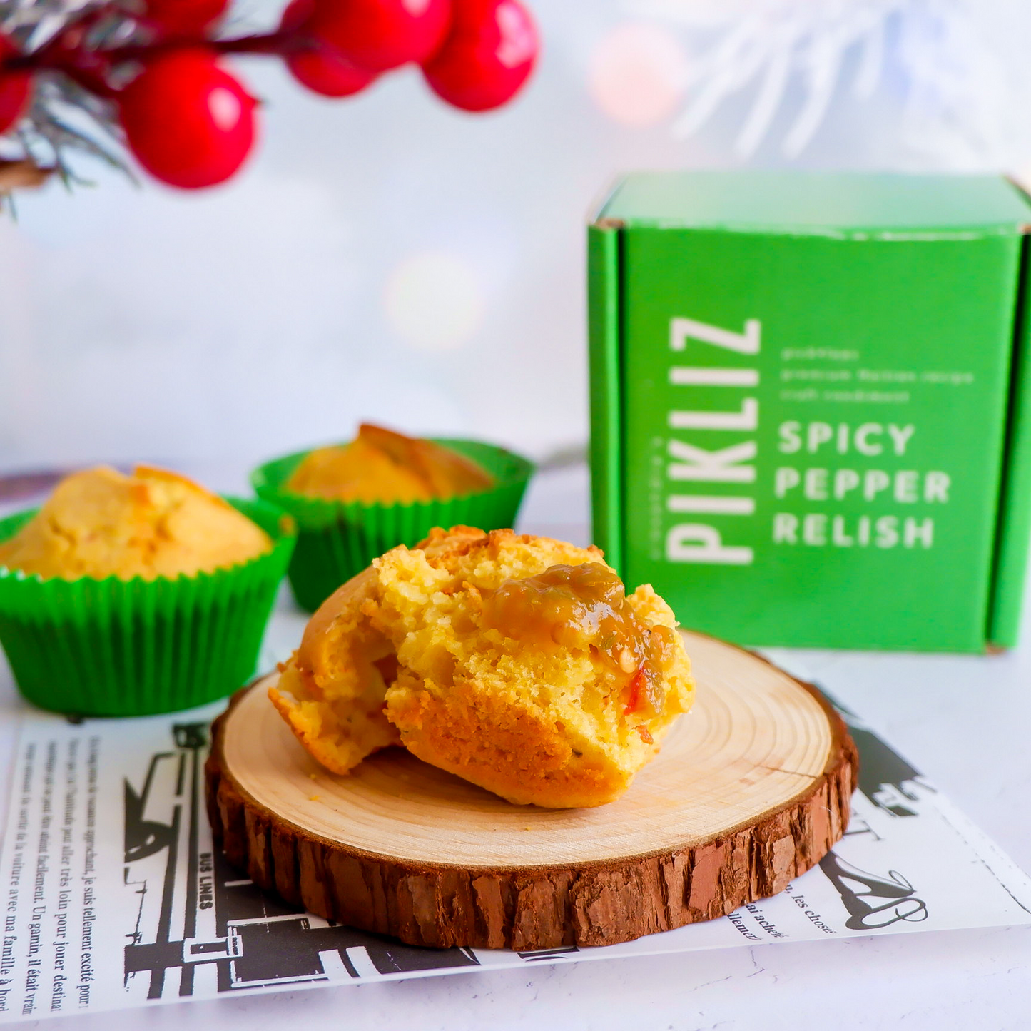 Cornmeal Muffin with Alexandra’s Pikliz