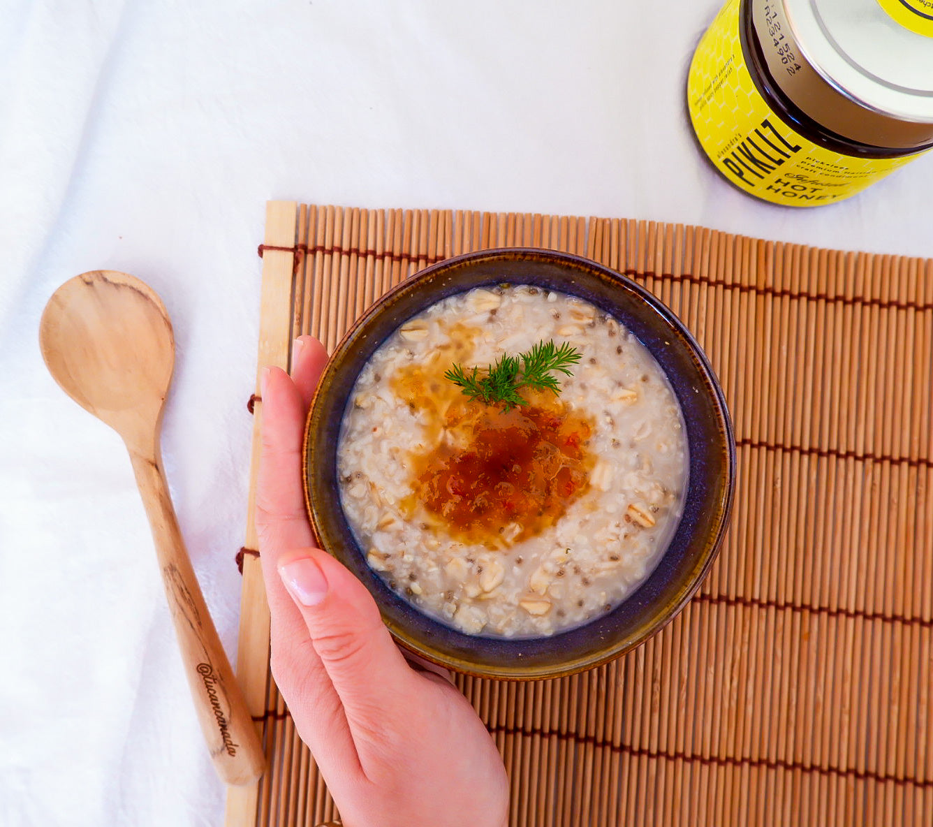 Superfood Oatmeal with Alexandra's Pikliz Infused Hot Honey