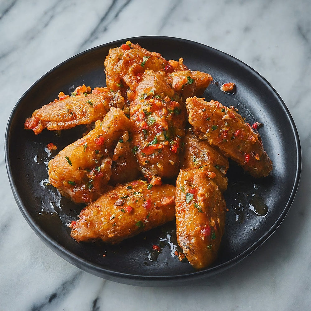 Crispy Perfection: Scallion Hot Honey Wings - Recipe