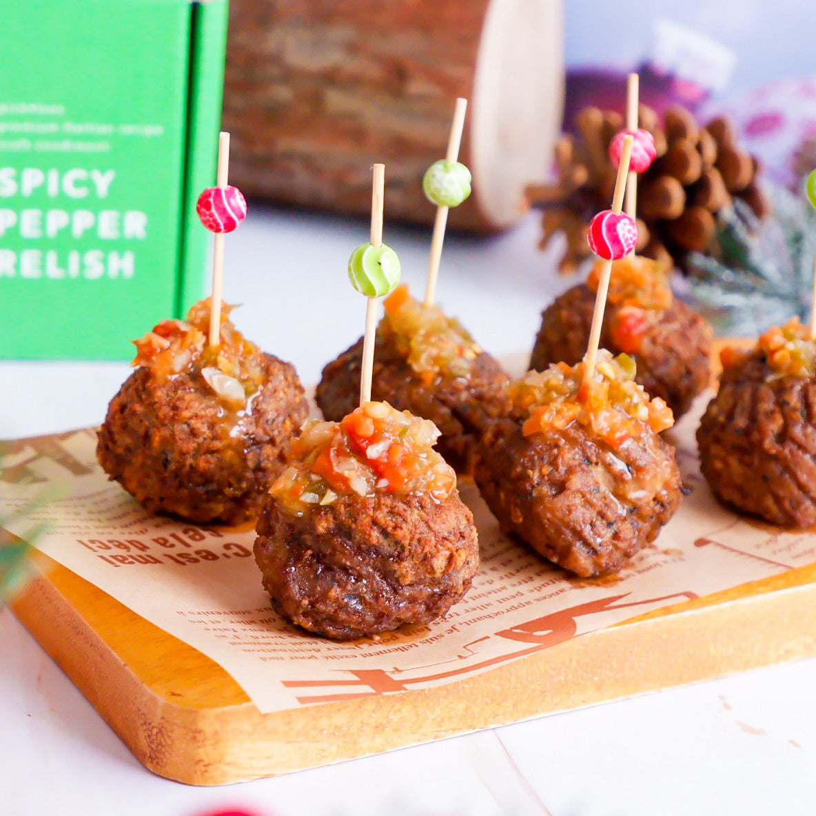 Vegan Meatballs with Alexandra’s Pikliz