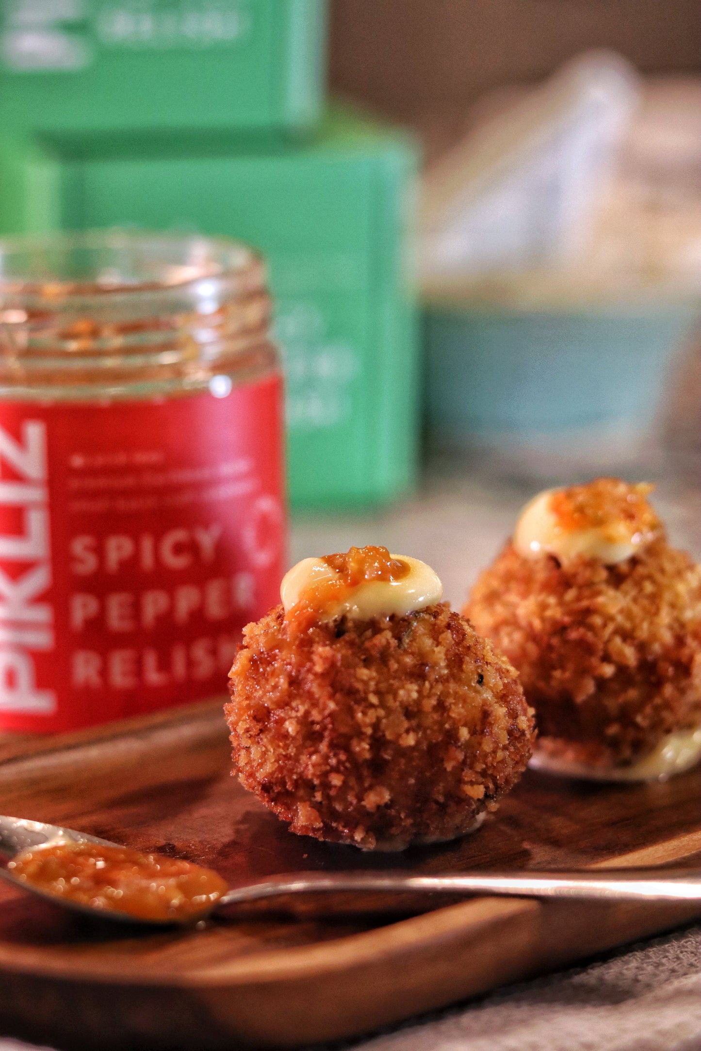 Cod Croquette with Alexandra's Pikliz Spicy Pepper Relish