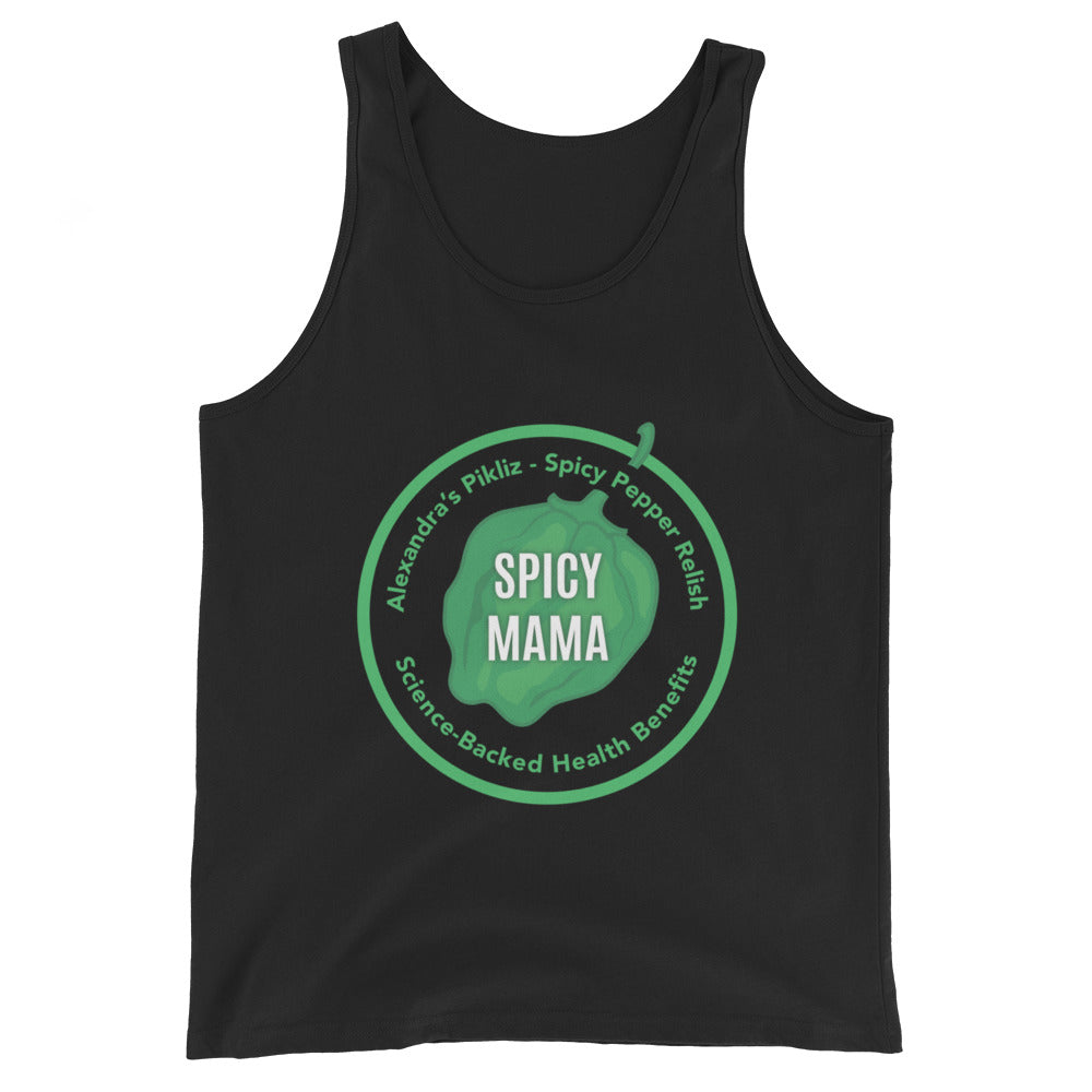 
                  
                    Flaunt your love for spice with Alexandra's Pikliz Spicy Mama black tank top
                  
                
